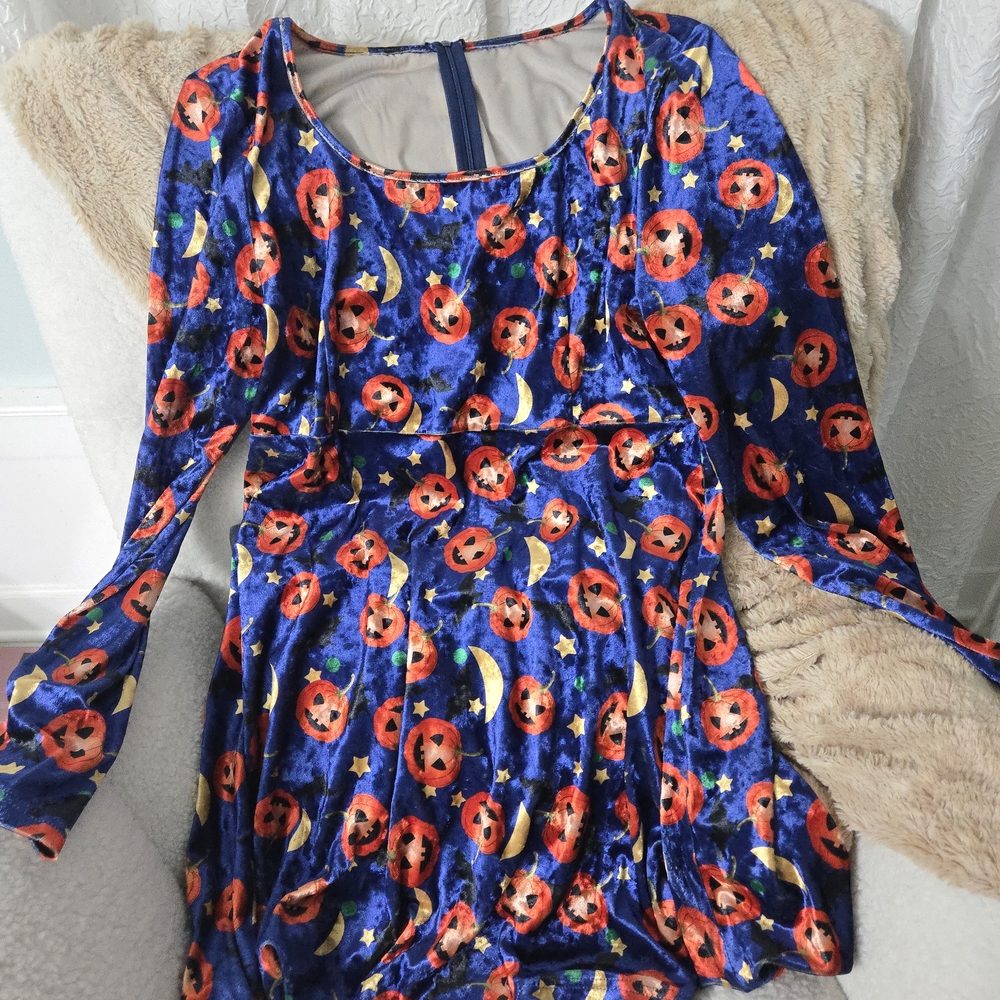 Halloween Pumpkin Print Dress